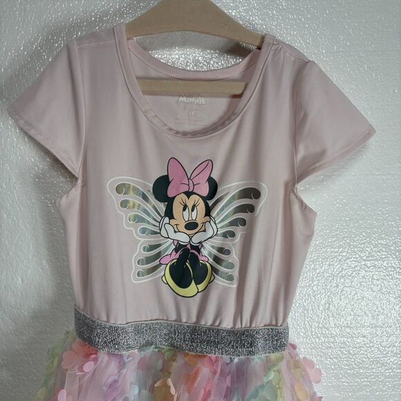 Disney Minnie Mouse 5T Girls Tutu Pink Dress Tulle Rainbow Ballet Princess Fairy - Picture 3 of 7